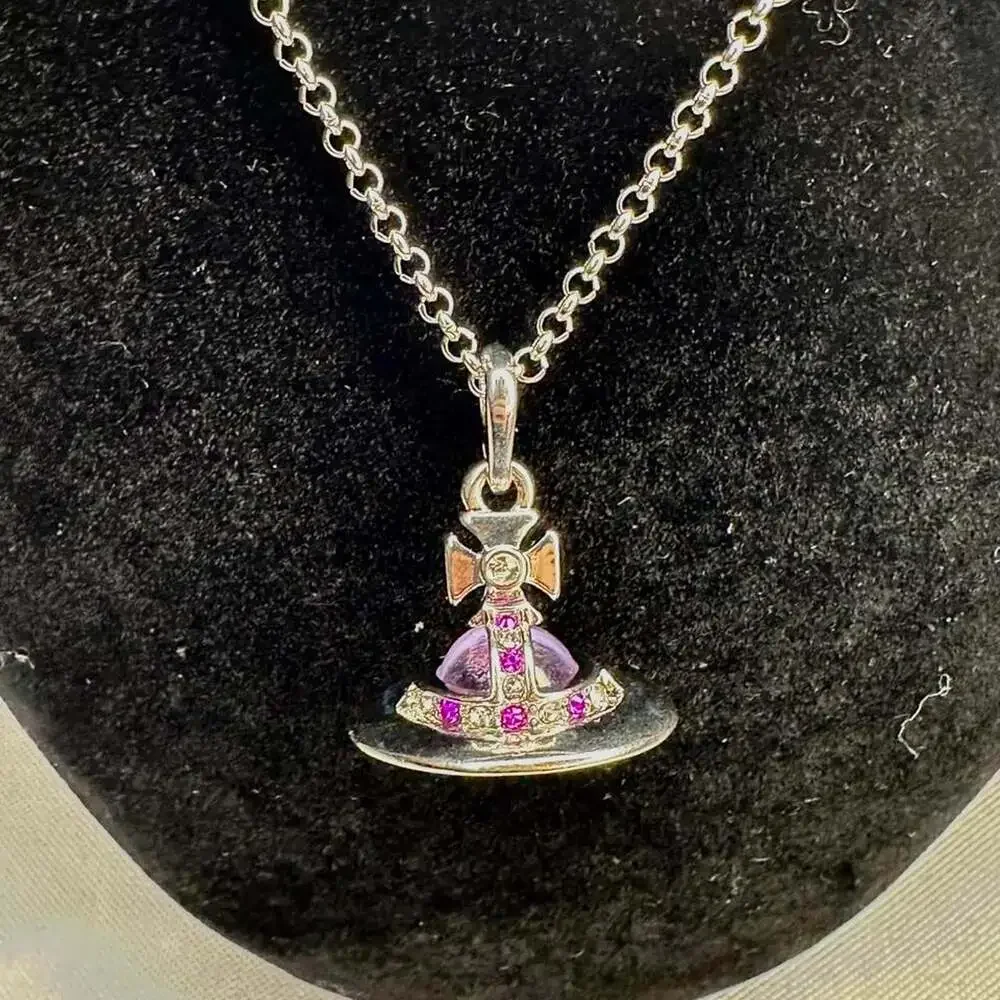 Vivienne Westwood Orb Necklace Purple Ae 71